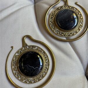 Elegant Black and Gold Earrings